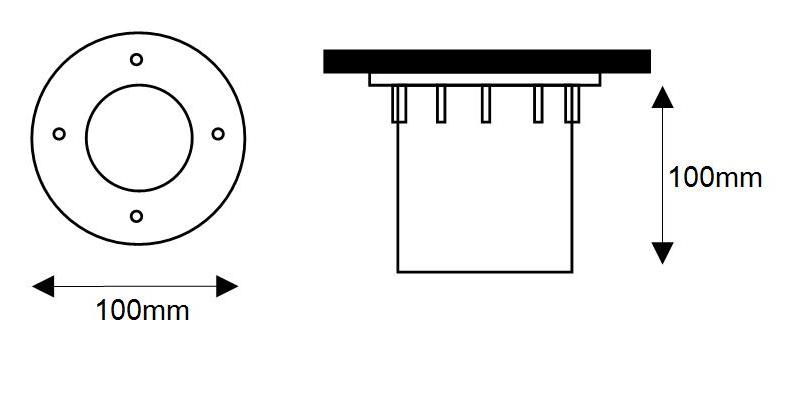 svietidlo do zeme Decimax100 12V/MR16-35W, okrúhle
