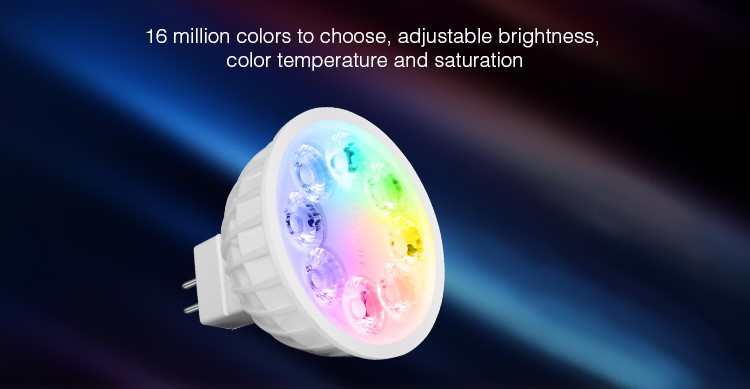 LED Žiarovka RGB farebná MR16/12v/4W/25° RBRGBCCTMR164