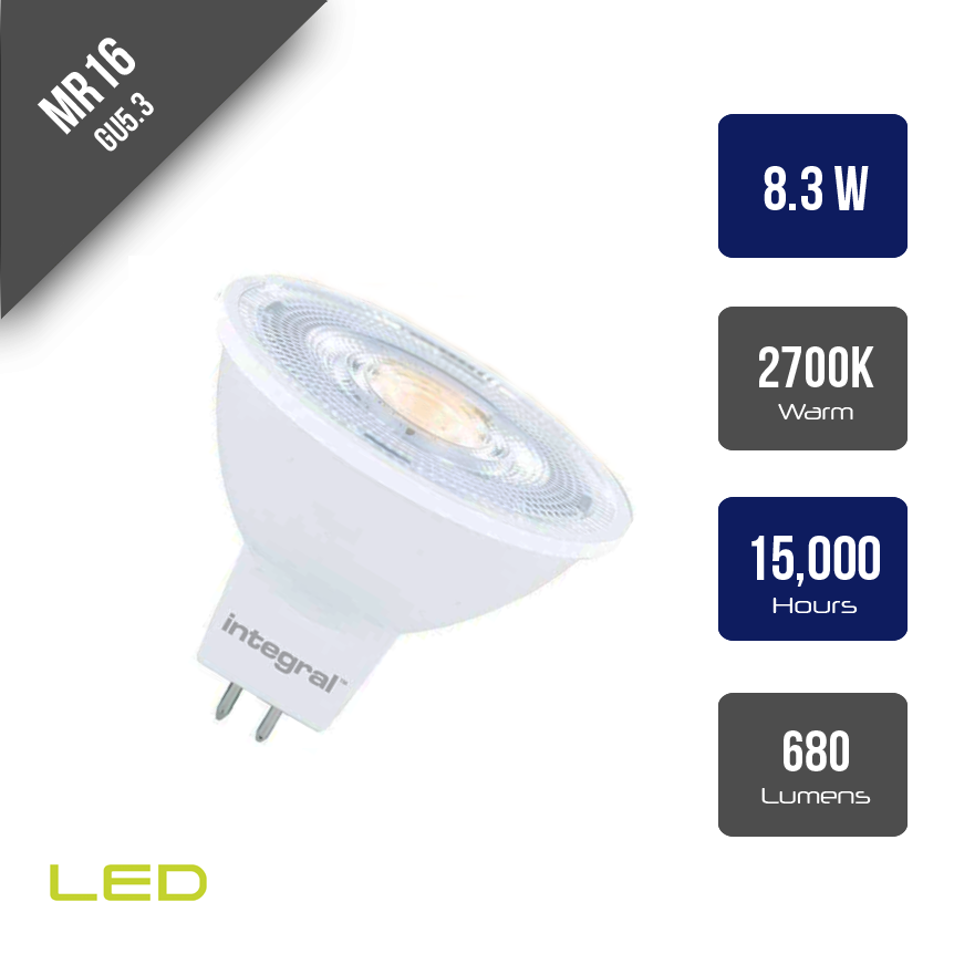 LED Žiarovka MR16/12v/8,3W/680lm/36° RBMR16-680-36°-27K