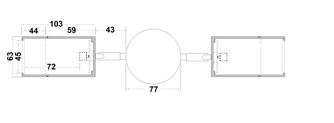 Svietidlo nástenné Compact dvojité 230V/GU10