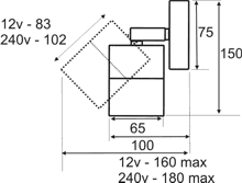Svietidlo nástenné Compact 230V/GU10 s nastaviteľným kĺbom